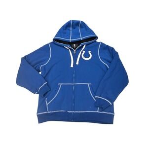 NFL Indianapolis Colts Zip Up Hoodie Mens Large Royal Blue Hoodie Football